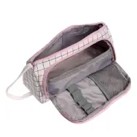 Пенал школьный Calligrata &laquo;Шотландка&raquo;, мягкий, 2 отделения, 95&times;210&times;90 мм, объёмный с откидной планкой, с ручкой, бело-чёрный