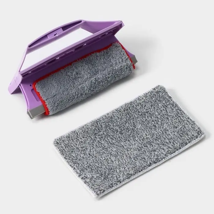 Окномойка-трансформер, силиконовый сгон, 2 насадки, 19×11 см, цвет МИКС