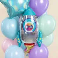 Воздушный шар фольгированный 29" &laquo;Космическая ракета&raquo;, голография