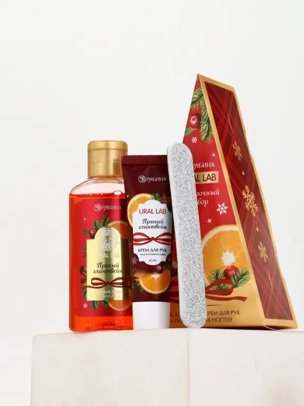 URAL LAB Арома Саунд Набор гель для душа, крем для рук и пилка для ногтей, глинтвейн URAL LAB Арома Саунд Набор гель для душа, крем для рук и пилка для ногтей, глинтвейн