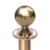 Стойка ограждения золотая, высота 95 см, d=5.1 см, напольный d=32 см