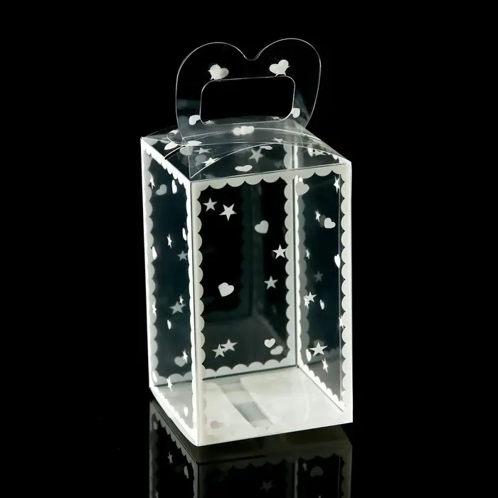 Складная прозрачная коробка из PVC, для упаковки подарков, «Сердце», 6×6×10 см Складная прозрачная коробка из PVC, для упаковки подарков, «Сердце», 6×6×10 см