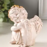 Фигура полистоун "Ангелочек сидит" 13х10х8 см