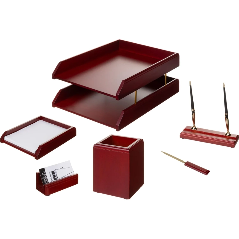 Набор настольный M6C-25A на 6 предметов из дерева, цвет: красное дерево