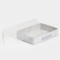 Кондитерская упаковка, коробка для макарун с пластиковой крышкой, Just for you, 18&times;12&times;3.5 см