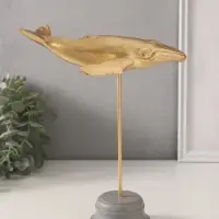 Фигурка &laquo;Золотой кит&raquo;, полистоун, 20&times;11&times;22.5 см