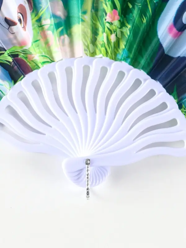 Веер пластик, текстиль  Веер пластик, текстиль "Панда в цветочном саду" МИКС 23 см