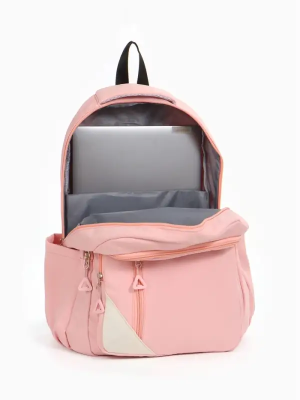 Рюкзак школьный на молнии, с отделами, карманами, размер 31&times;18&times;44 см, розовый