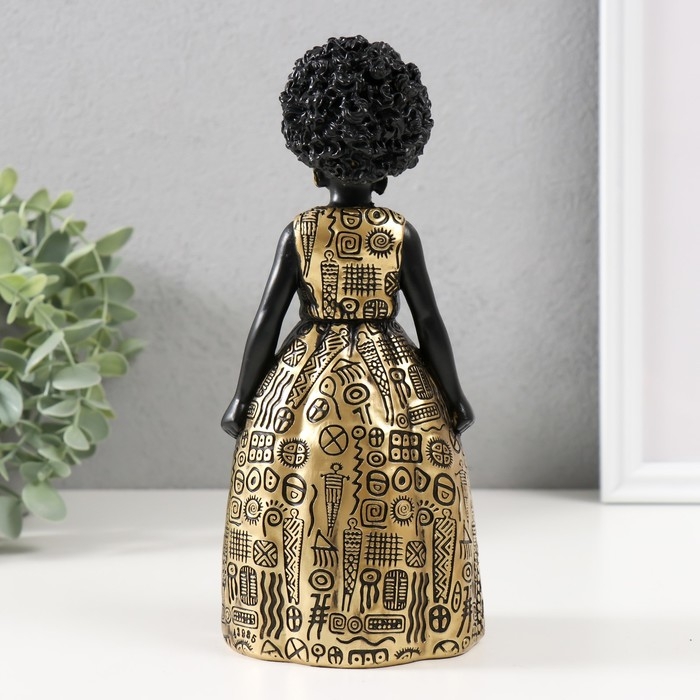 Сувенир полистоун "Малышка из Африки, с большим бантом" 9,5х7,7х21,5 см