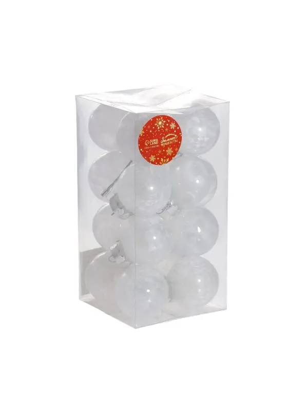 Ёлочные игрушки &laquo;Фелиция&raquo;, шары новогодние, набор 16 шт., d=5 см, белый