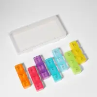 Таблетница - органайзер &laquo;Неделька&raquo;, съёмные ячейки, утро/день/вечер, 17.4&times;8.2&times;2.5 см, 7 контейнеров по 3 секции, разноцветная