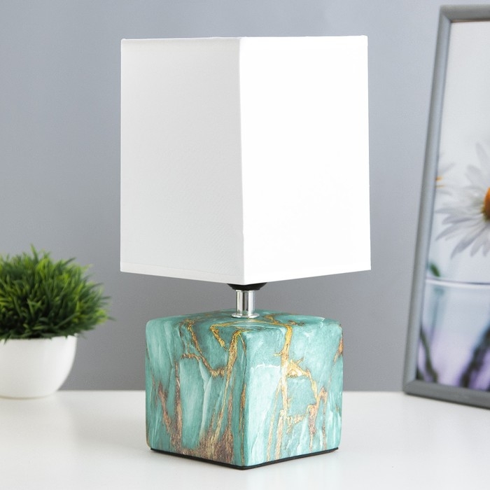 Настольная лампа Настольная лампа "Сафари" Е27 40Вт лазурный 12,5х12,5х29 см RISALUX