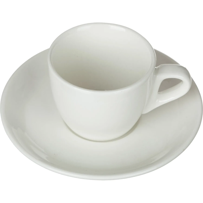 Кофейная пара Chan Wave Classic, фарфор, белая, 85мл, фк0185