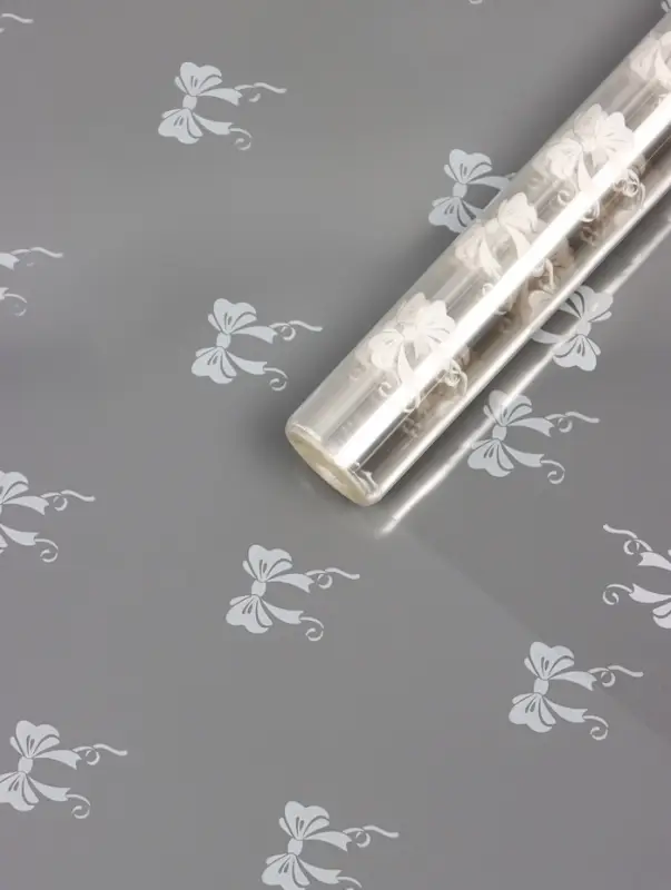 Пленка прозрачная с рисунком «Бантики» Белый 0.7×8.2±5%м