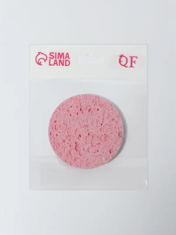 Спонж для умывания, d=8 см, розовый