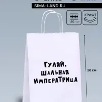 Пакет подарочный «Гуляй шальная императрица», 24×14×28 см, 1 шт.