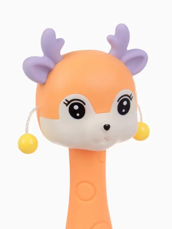 Погремушка-прорезыватель &laquo;Оленёнок Софи&raquo; 2 в 1, от 3 мес. оранжевый/фиолетовый