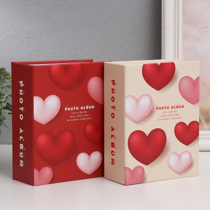 Фотоальбом на 100 фото 10х15 см  Фотоальбом на 100 фото 10х15 см "3D сердца" МИКС 5,5х12,5х16,5 см