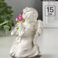 Фигурка гипс &laquo;Ангел с букетиком&raquo;, 15&times;8&times;9 см, перламутр