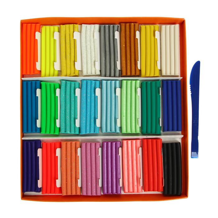 Пластилин 24 цвета 312 г (6 классических, 6 с блёстками, 6 перламутровых, 6 флуоресцентных) Пластилин 24 цвета 312 г (6 классических, 6 с блёстками, 6 перламутровых, 6 флуоресцентных) "Гамма" "Оранжевое солнце", со стеком