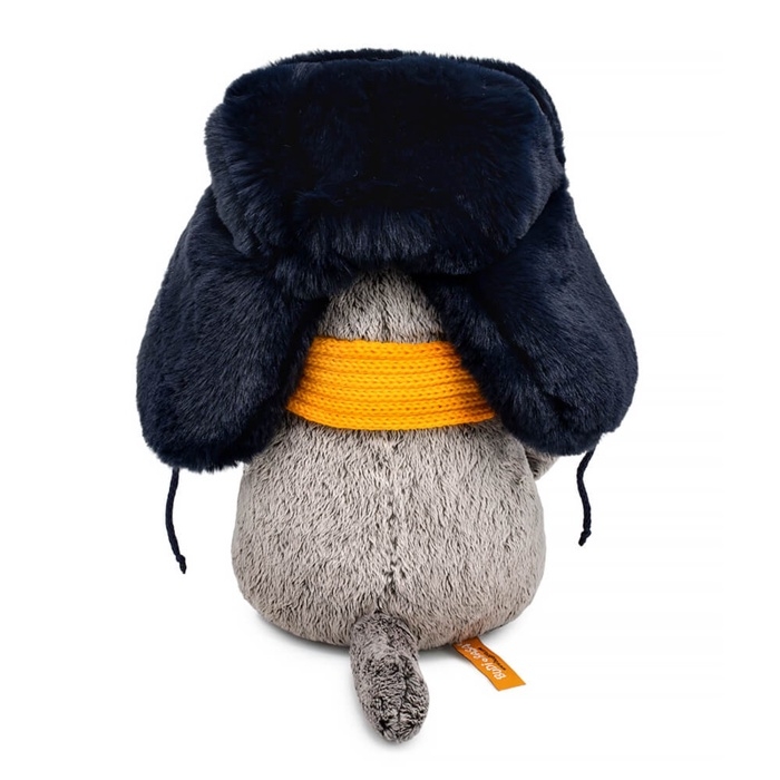 Мягкая игрушка «Кот Басик», в меховой шапке и шарфе, 22 см