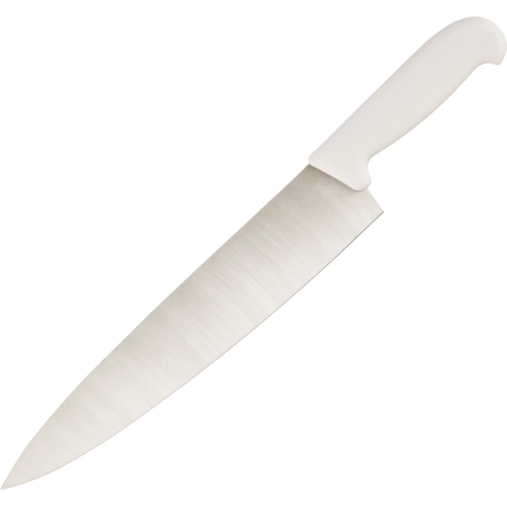 Нож поварской лез 300 мм  толщ 2 мм  3Cr13  белая пластиковая ручка