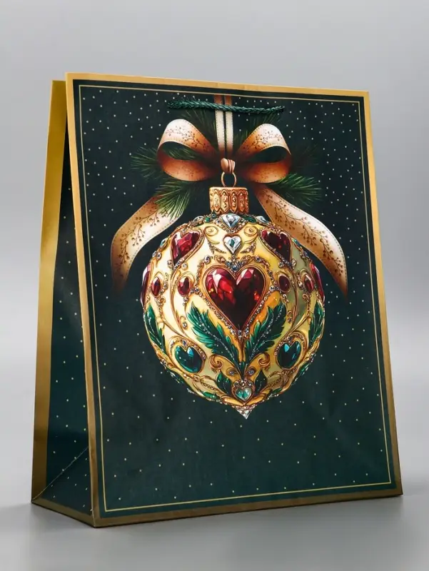 Пакет подарочный новогодний ламинированный, &laquo;Новогодний шар &raquo;, 26&times;12&times;32 см