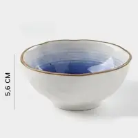 Миска Доляна &laquo;Космос&raquo;, 330 мл, d=12.6 см, фарфор, белая, синяя