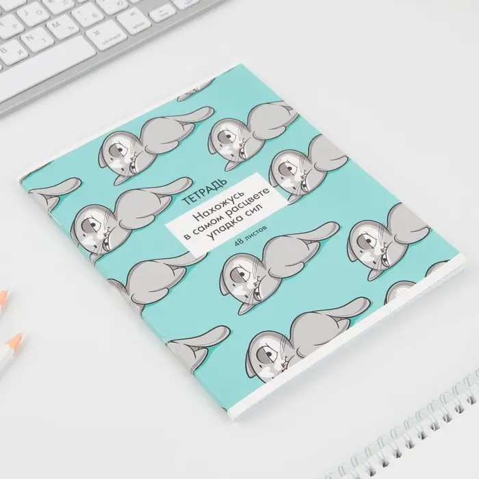 Тетрадь в клетку, 48 л., А5, на скрепке, блок №1 &laquo;Котики приколы&raquo; МИКС