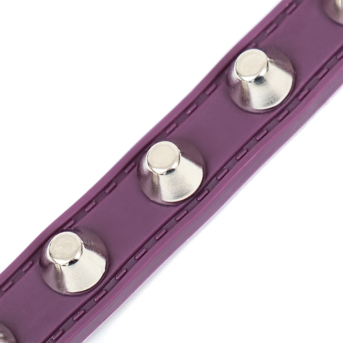 Ошейник с затупленными шипами 38 х 1,5 см, ОШ 26-33, морозостойкий материал PU, фиолетовый Ошейник с затупленными шипами 38 х 1,5 см, ОШ 26-33, морозостойкий материал PU, фиолетовый
