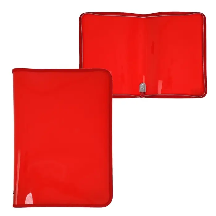 Папка пластиковая А4, 325 х 230 х 25 мм, молния вокруг, Calligrata Папка пластиковая А4, 325 х 230 х 25 мм, молния вокруг, Calligrata "Офис", ПМ-А4-11, 0.5 мм, цветная, текстура "песок", красная