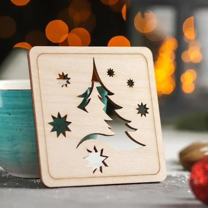 Подставка под горячее Доляна «Ёлочка и снежинки», 9×9 см Подставка под горячее Доляна «Ёлочка и снежинки», 9×9 см