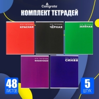 Комплект тетрадей из 5 штук, 48 листов в клетку Calligrata "Это тетрадь", обложка мелованный картон, блок офсет