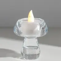 Подсвечник стекло на 1 свечу "Тюльпан на ножке" прозрачный d=2,5 см 6х6х7,5 см