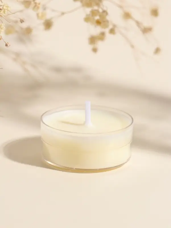 Чайная свеча ароматическая "Круглая" белая, аромат роза 3,8х3,8х1,8 см