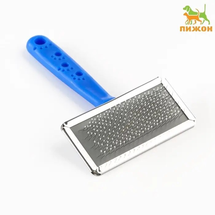 Пуходёрка &laquo;Лапки&raquo; средняя, 9&times;12 см, с каплями, синяя