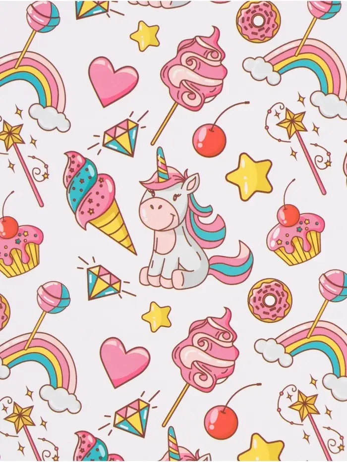 Бумага упаковочная глянцевая &laquo;Единорожки&raquo;, 70&times;100 см, 1 лист