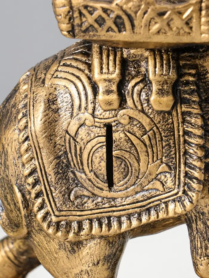 Копилка для денег &laquo;Слон счастья&raquo;, бронза, 27&times;25&times;13 см