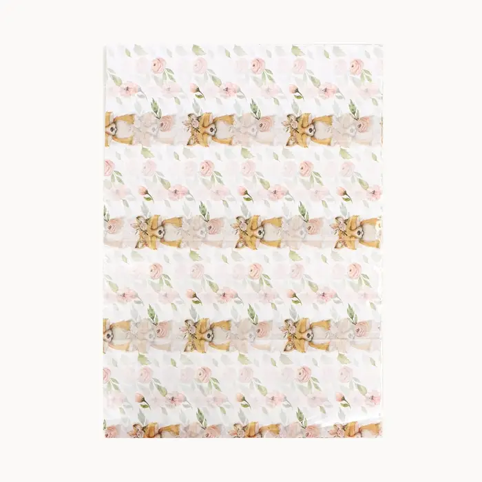 Бумага упаковочная тишью «Лисица и сад», 50 см × 70 см, 17 грамм