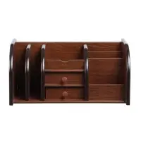 Органайзер 7 секций, 2 выдвижных ящика, серия Орех с кантом темным, 16&times;30&times;15 см