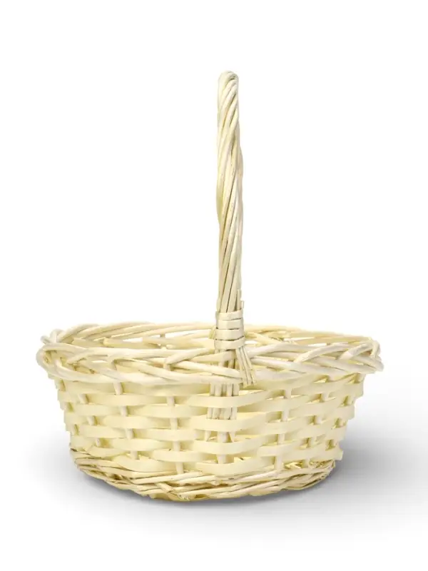 Набор корзин 3 шт ИВА 27x27x11 22x22x10 15x15x9 см ПЛЕТ ручка h=17/14/12 см  выбел