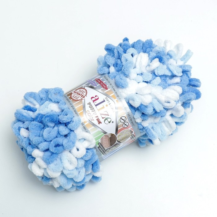 Плюшевая пряжа для вязания руками ALIZE, Puffy Fine Color, 100% микрополиэстер, 14.5 м/100 г, (6371) Плюшевая пряжа для вязания руками ALIZE, Puffy Fine Color, 100% микрополиэстер, 14.5 м/100 г, (6371)