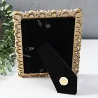 Фоторамка полистоун 10х15 см "Тюльпаны и жгуты" белая с золотом 15,5х1,5х20,5 см