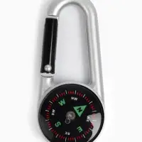 Компас с карабином C27 maclay, d=3 см, металлический, серебристый