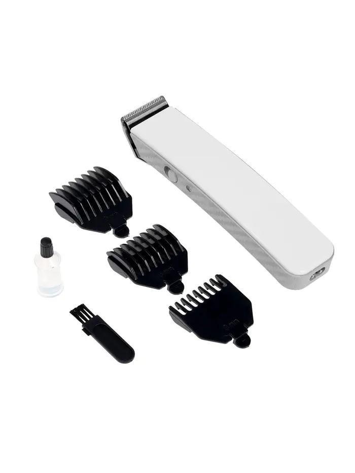 Машинка для стрижки Luazon LTRI-21, 3 Вт, 3 насадки, LED-индикатор, от АКБ, белая