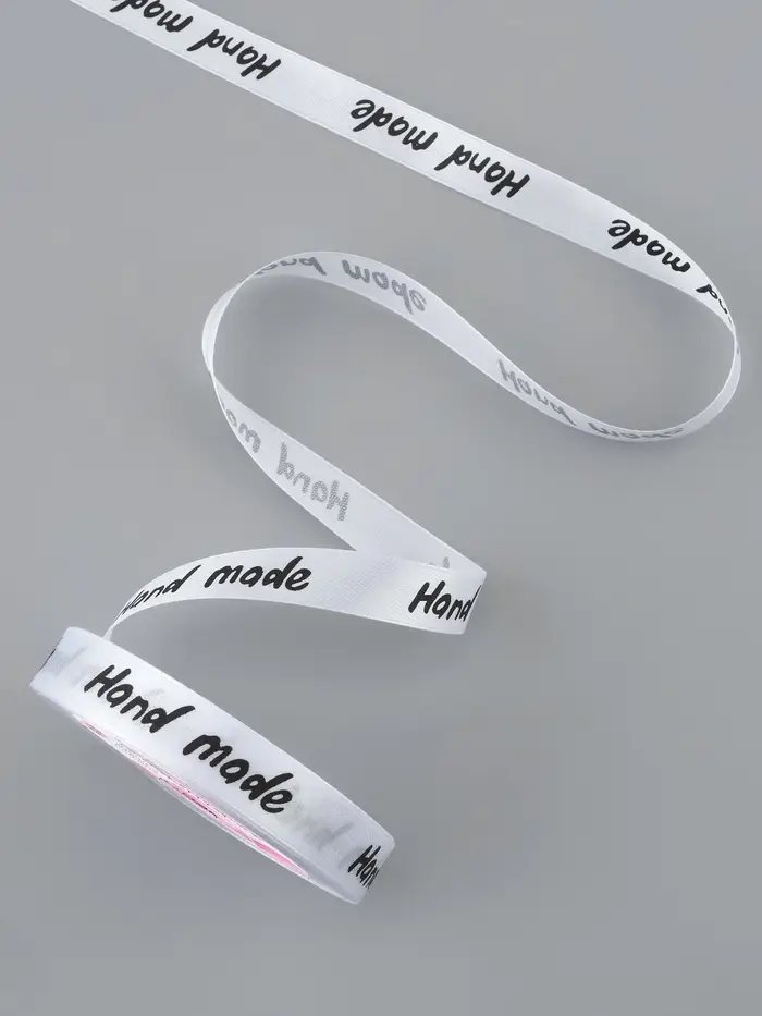 Лента атласная Hand Made, 15 мм, 23&plusmn;1 м, белая