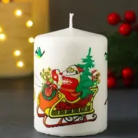 Свеча новогодняя пеньковая "Три коня" 6х6х8 см