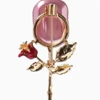 Брошь &laquo;Цветок&raquo; роза, жемчуг, цвет розовый в золоте