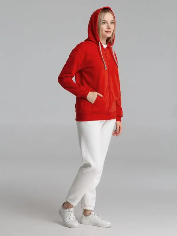 Толстовка на молнии с капюшоном Unit Siverga красная, размер XS Толстовка на молнии с капюшоном Unit Siverga красная, размер XS