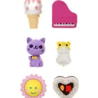 Набор фигурных ластиков, 6 штук, МИКС